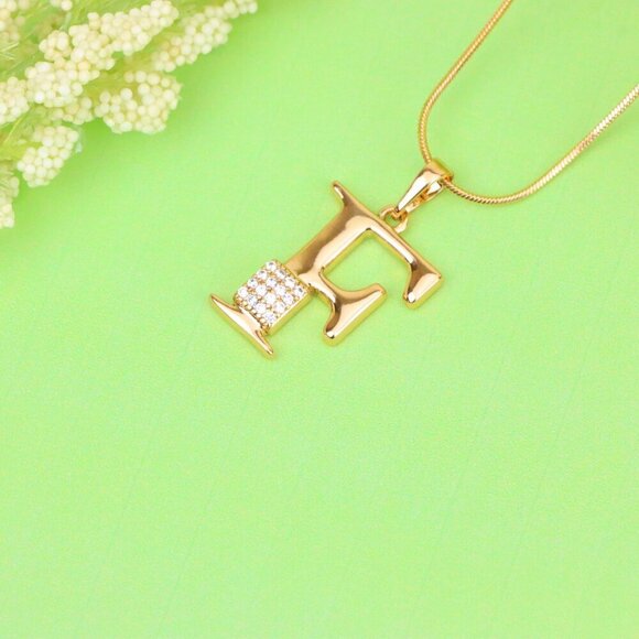 "Rose Gold F Initial Pendant with Crystal Accents for Women & Girls, XPPT1417 - Picture 13 of 13